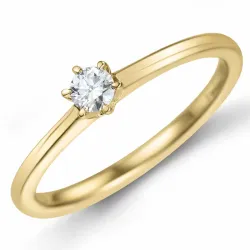 campagne - diamant solitaire ring in 14 karaat goud 0,14 ct