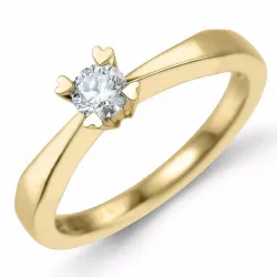 diamant solitaire ring in 14 karaat goud 0,20 ct