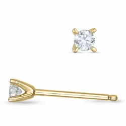 2 x 0,07 ct campagne - diamant solitaire oorbel in 14 karaat goud met diamant 