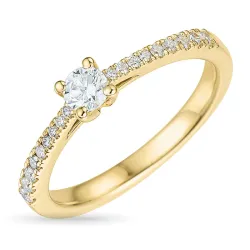 diamant ring in 14 karaat goud 0,20 ct 0,14 ct