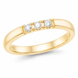 3 x 0,03 ct diamant ring in 14 karaat goud 0,09 ct