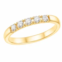 5 x 0,05 ct diamant ring in 14 karaat goud 0,25 ct