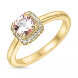 morganiet diamant ring in 14 karaat goud 0,57 ct 0,10 ct