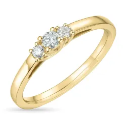 diamant ring in 14 karaat goud 0,10 ct 0,08 ct