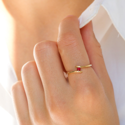 robijn ring in 9 karaat goud 0,10 ct