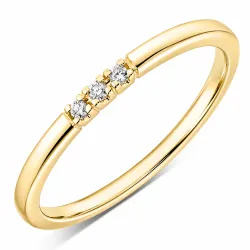 3 x 0,01 ct diamant ring in 9 karaat goud 0,03 ct