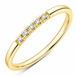 5 x 0,01 ct diamant ring in 9 karaat goud 0,05 ct