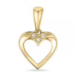 hart diamanten hanger in 14 caraat goud 0,01 ct