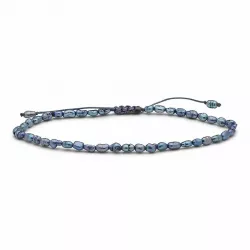 donkerblauw metallic parel armband met zoetwaterparel.