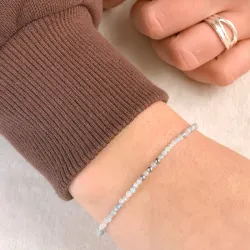 armband met aquamarijn en 3 hematite - Loom Stones