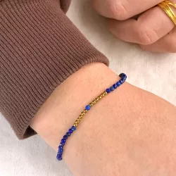 Elegant donkerblauw armband met lapis lazuli en hematite.