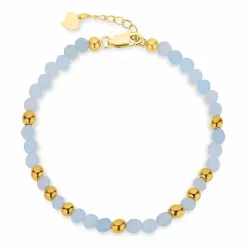 blauwe armband met aquamarijn - Loom Stones