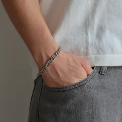 pantserarmband in staal  x 8 mm