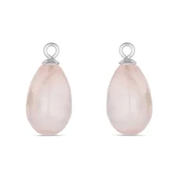 roze kwarts hangers voor oorbellen in zilver