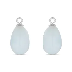 lichtblauwe aquamarijn hangers voor oorbellen in zilver