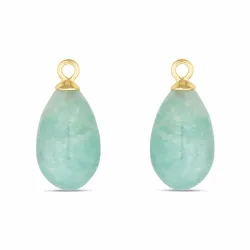 amazoniet hangers voor oorbellen in verguld zilver