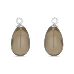 verzamelmonster rookkleurige kwarts hangers voor oorbellen in zilver