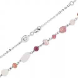 pink ketting in zilver  x 7,0 mm
