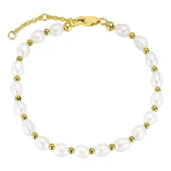 hematite armband met zoetwaterparel
