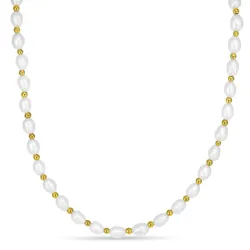 hematite ketting met zoetwaterparel