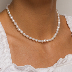 6 mm ketting met zoetwaterparel