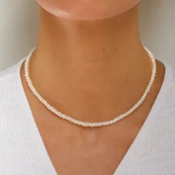 4 mm parelkette met zoetwaterparel