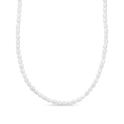 3 mm ketting met zoetwaterparel