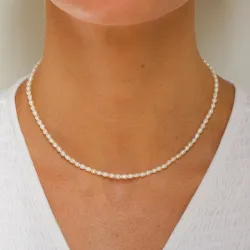 3 mm ketting met zoetwaterparel