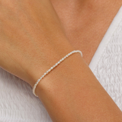 2 mm armband met zoetwaterparel