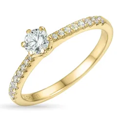 lab grown diamant ring in 9 karaat goud 0,30 ct 0,15 ct