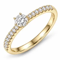 lab grown diamant ring in 9 karaat goud 0,30 ct 0,15 ct