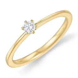 0,10 ct lab grown diamant solitaire ring in 9 karaat goud 0,10 ct