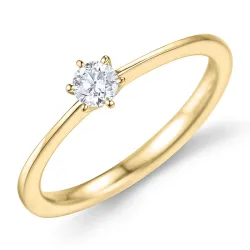 0,20 ct lab grown diamant solitaire ring in 9 karaat goud 0,20 ct