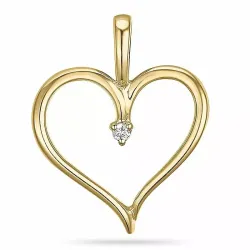 hart lab grown diamant hanger in 9 caraat goud 0,01 ct