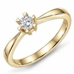 0,20 ct lab grown diamant solitaire ring in 9 karaat goud 0,20 ct