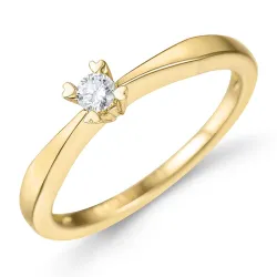 0,10 ct lab grown diamant solitaire ring in 9 karaat goud 0,10 ct