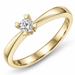 0,10 ct lab grown diamant solitaire ring in 9 karaat goud 0,10 ct