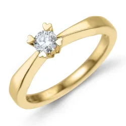 0,20 ct lab grown diamant solitaire ring in 9 karaat goud 0,20 ct