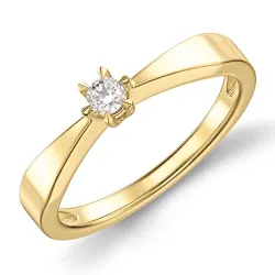 0,10 ct lab grown diamant solitaire ring in 9 karaat goud 0,10 ct