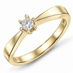 0,10 ct lab grown diamant solitaire ring in 9 karaat goud 0,10 ct