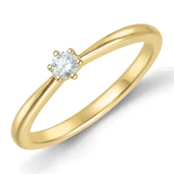 0,10 ct lab grown diamant solitaire ring in 9 karaat goud 0,10 ct
