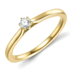 0,10 ct lab grown diamant solitaire ring in 9 karaat goud 0,10 ct