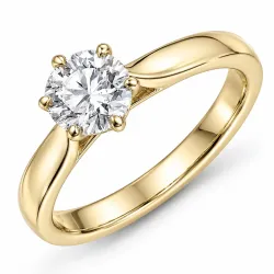 1,00 ct lab grown diamant solitaire ring in 9 karaat goud 1,0 ct
