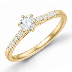 lab grown diamant ring in 9 karaat goud 0,30 ct 0,13 ct