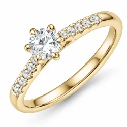 lab grown diamant ring in 9 karaat goud 0,40 ct 0,14 ct