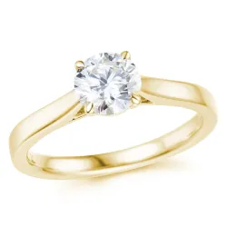 1,00 ct lab grown diamant solitaire ring in 9 karaat goud 1,0 ct