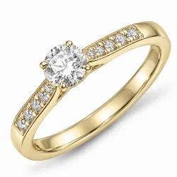 lab grown diamant ring in 9 karaat goud 0,40 ct 0,10 ct