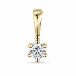 0,10 ct lab grown diamant solitaire hanger in 9 caraat goud 0,10 ct