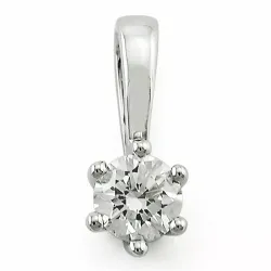 0,20 ct lab grown diamant solitaire hanger in 9 caraat witgoud 0,20 ct