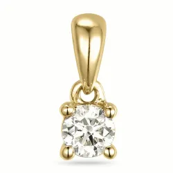 0,20 ct lab grown diamant solitaire hanger in 9 caraat goud 0,20 ct